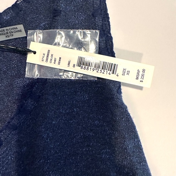 NWT! ALICE + OLIVIA BLUE COTTON JACINDA TIE FRONT TANK TOP XS - Picture 7 of 8